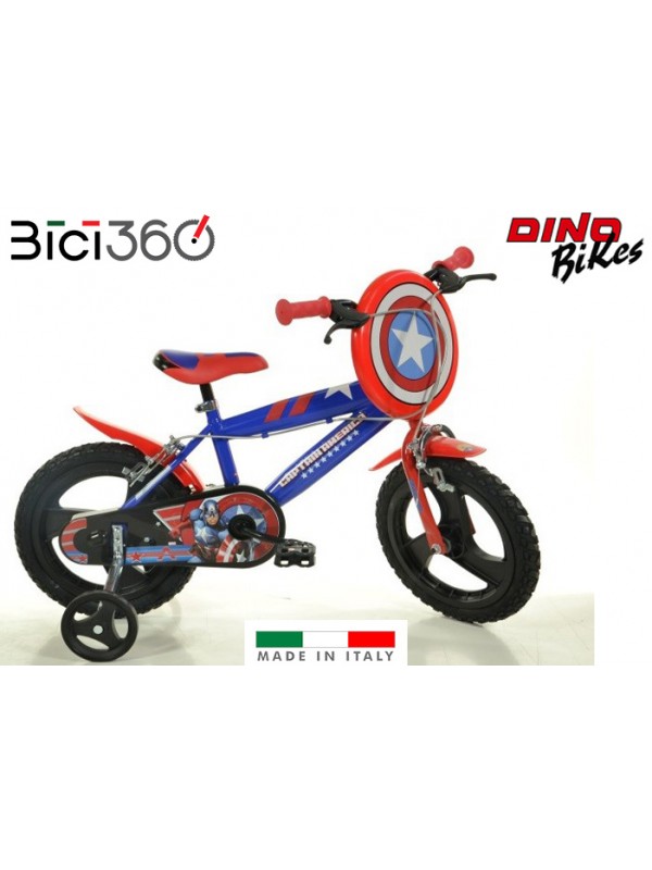 BICI BIMBO CAPITAN  AMERICA 14 BICICLETTA DINO BIKES ITALIANA X BIMBI 95-127 cm 